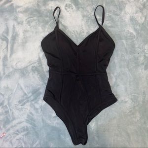 Black one piece bathing suit